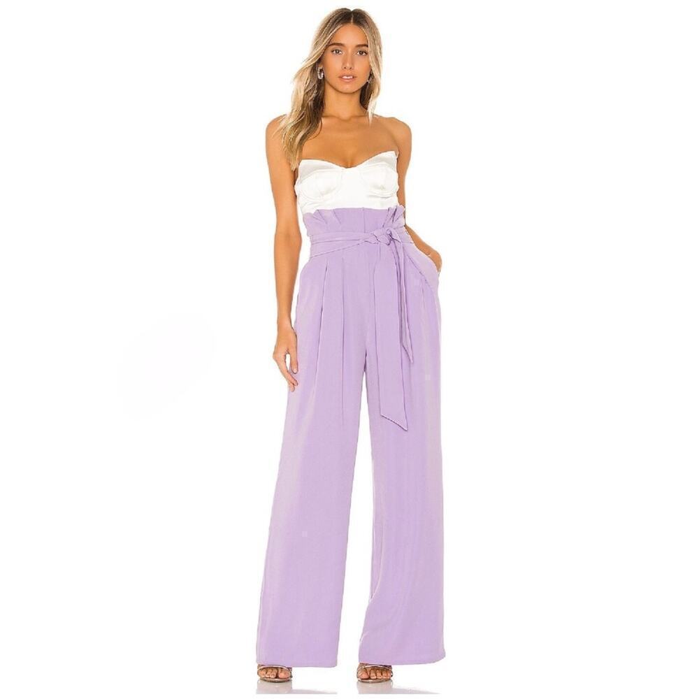 NEW Lovers + Friends Ashwood Wide Leg Belted Pants Sz XL